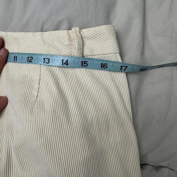 Vintage Ralph Lauren Cream Pinstripe Pants Straight Leg Career/Office Trouser-10 - Picture 6 of 7